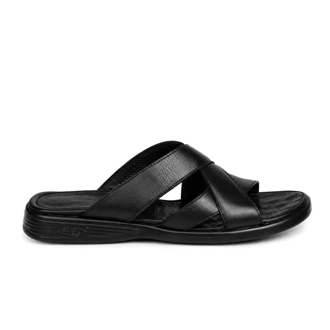 Sandale pour homme 216 noir cuir  miniature